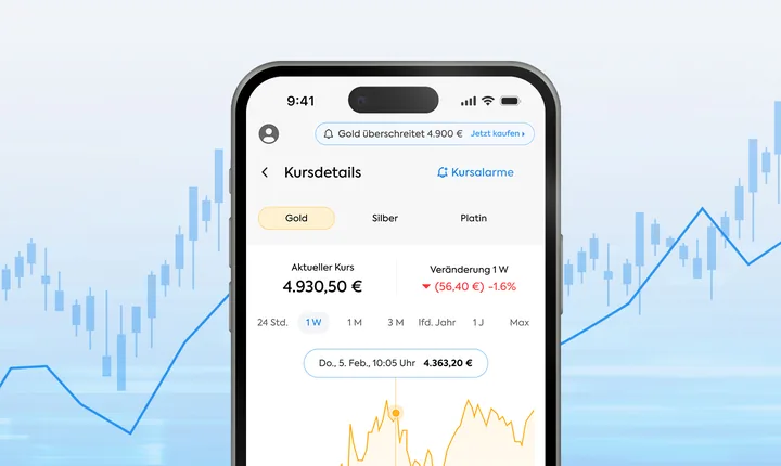 OneGold-Investment-App auf einem Smartphone