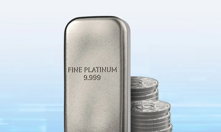 Platinbarren und Platinmünzen