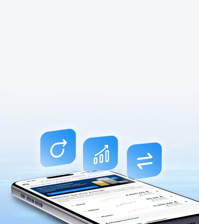 OneGold-App-Handelsoberfläche auf einem Tablet