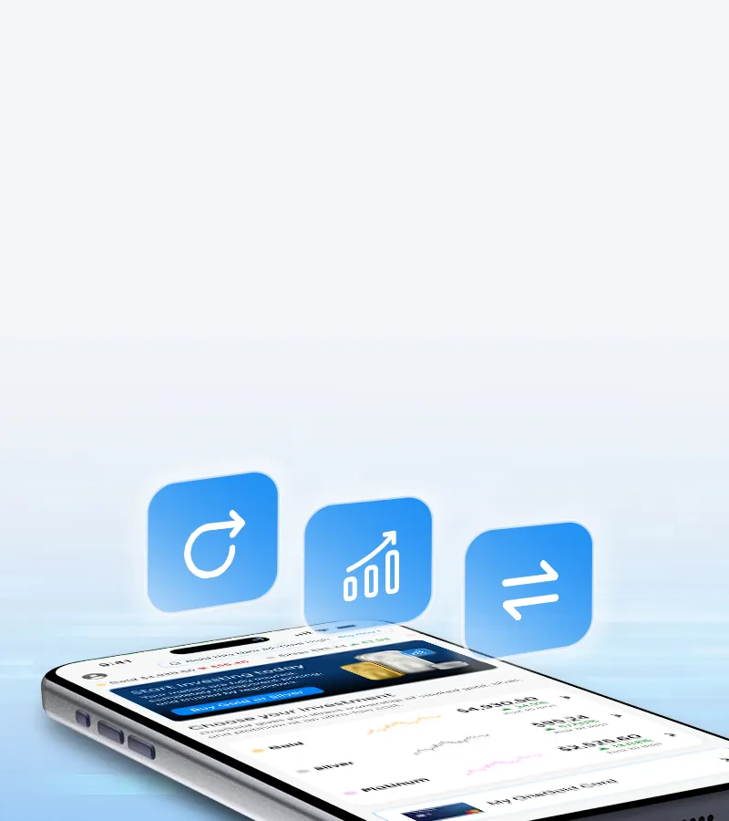 OneGold-App-Handelsoberfläche auf einem Tablet