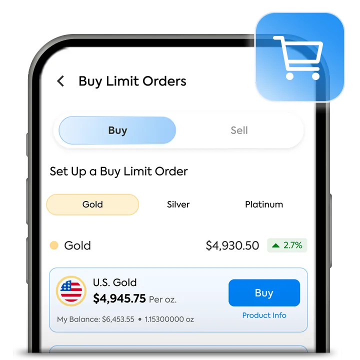Erstellen eines Kauf- oder Verkaufs-Limitorders in der OneGold-App